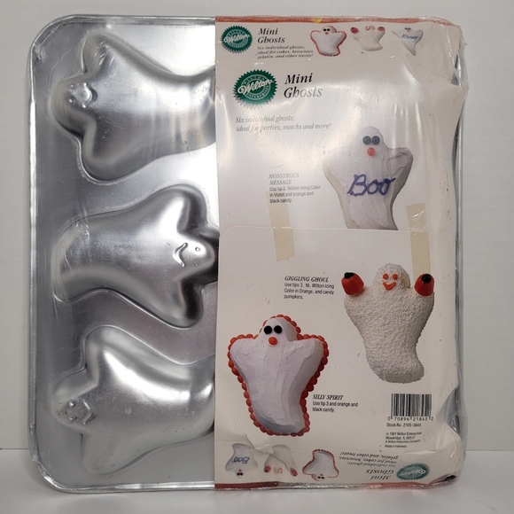 Vintage 1991 Wilton Mini Ghost Cake Pan #2105-3845 New and Sealed - Picture 2 of 2